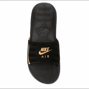 nike black and gold sandals